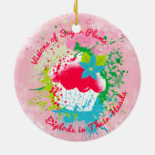 Exploderende cupcake suiker pruimen Kerst ornament (Achterkant)