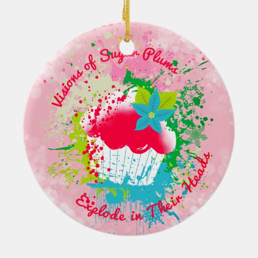 Exploderende cupcake suiker pruimen Kerst ornament (Achterkant)