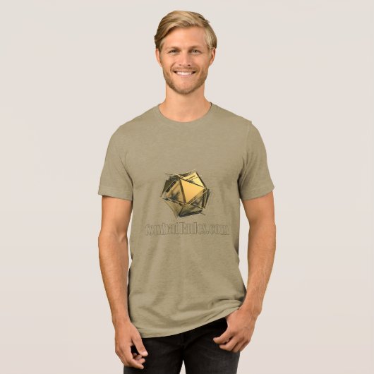 Exploderende D20 bella canvas tri-blend shirt (Voorkant volledig)