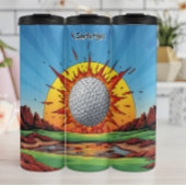 Exploderende golfbal zonsondergang thermosbeker
