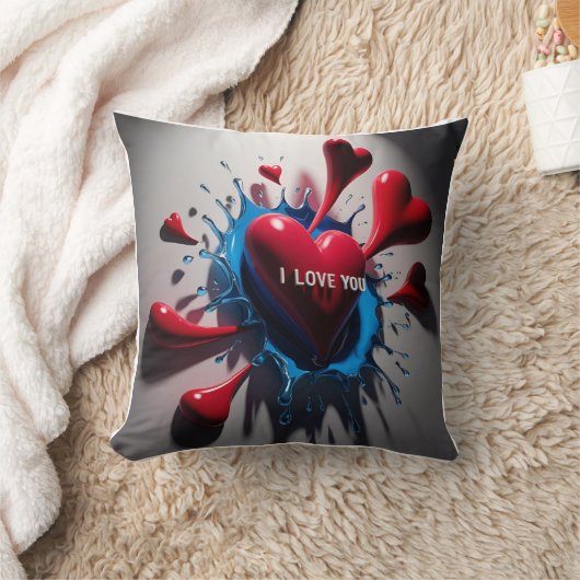 Exploderende harten en tranen: 3D emotionele uitba Kussen (Deken)