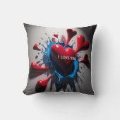 Exploderende harten en tranen: 3D emotionele uitba Kussen (Voorkant)