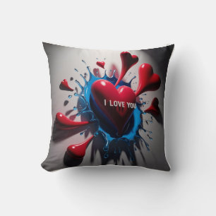 Exploderende harten en tranen: 3D emotionele uitba Kussen