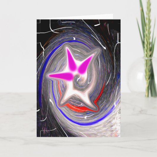 Exploderende kosmische bel feestdagen kaart (Voorkant)