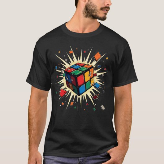 Exploderende kubussnelheid door de puzzle-master t-shirt (Voorkant)