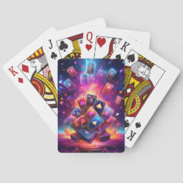 Exploderende neon pokerkaarten