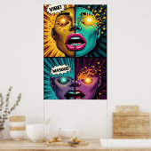 Exploderende Ogen Pop Art Poster (Keuken)