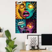 Exploderende Ogen Pop Art Poster (Thuiskantoor)