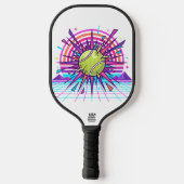 Exploderende Padelbal Pop Art Illustratie Pickleball Paddle (Achterkant)