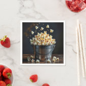 Exploderende Popcorn In Metalen Emmer Servet (Insitu)