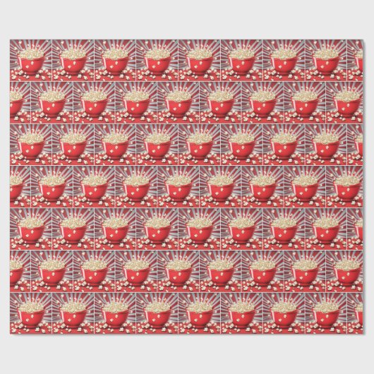 exploderende popcorn kom cadeaupapier (Vlak)