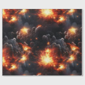 Exploderende sterren in ruimteverpakkingspapier cadeaupapier (Vlak)