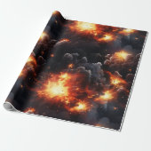 Exploderende sterren in ruimteverpakkingspapier cadeaupapier (Uitgerold)