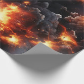 Exploderende sterren in ruimteverpakkingspapier cadeaupapier (Hoek)