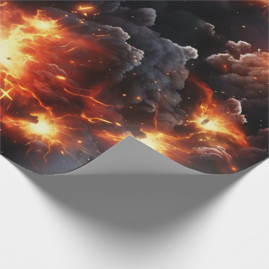 Exploderende sterren in ruimteverpakkingspapier cadeaupapier (Hoek)