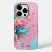 Exploderende Verf Abstract Roze Turquoise Lila Case-Mate iPhone Case (Achterkant)