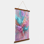Exploderende Verf Abstract Roze Turquoise Lila Hangend Wandkleed (Gebogen)