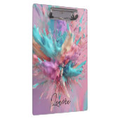 Exploderende Verf Abstract Roze Turquoise Lila Klembord (Rechts)