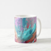 Exploderende Verf Abstract Roze Turquoise Lila Koffiemok (Voorkant rechts)