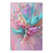 Exploderende Verf Abstract Roze Turquoise Lila Mini Klembord (Achterkant)