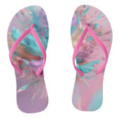 Exploderende Verf Abstract Roze Turquoise Lila Teenslippers (Voetbed)
