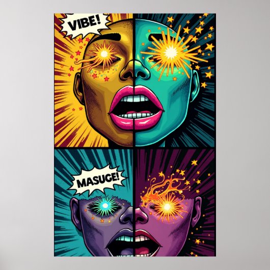 Exploding Eyes Pop Art Poster (Voorkant)