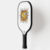 Exploding Padel Ball Pop Art Illustration Pickleball Paddle (Links)