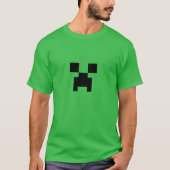 Exploding Pixel Face T-shirt – Blocky Style (Voorkant)