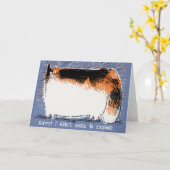 Exploding shedding calico cat apologizes kaart (Gele Bloem)