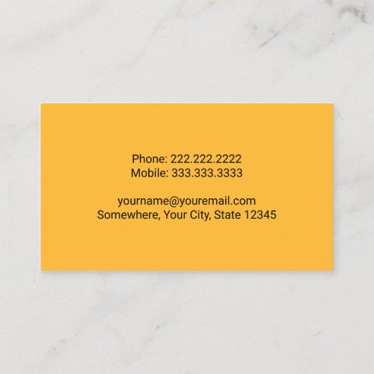 Exploitant Plant van bouwafdeling Visitekaartje (Achterkant)