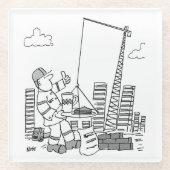 Exploitant van bouwplaatsoverhead-kraan glazen onderzetter (Voorkant)