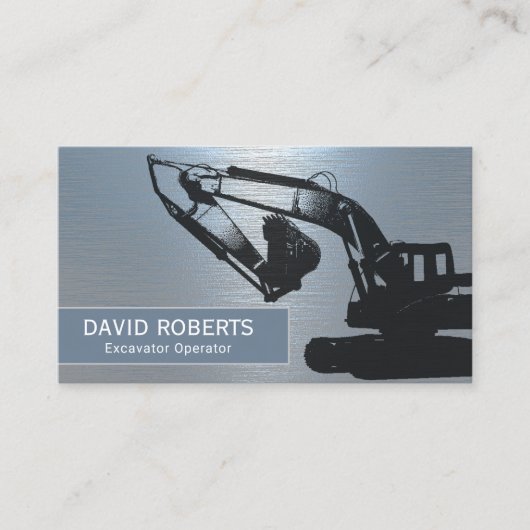 Exploitant van de bouw Excavator — Stambuis blauw  Visitekaartje (Voorkant)