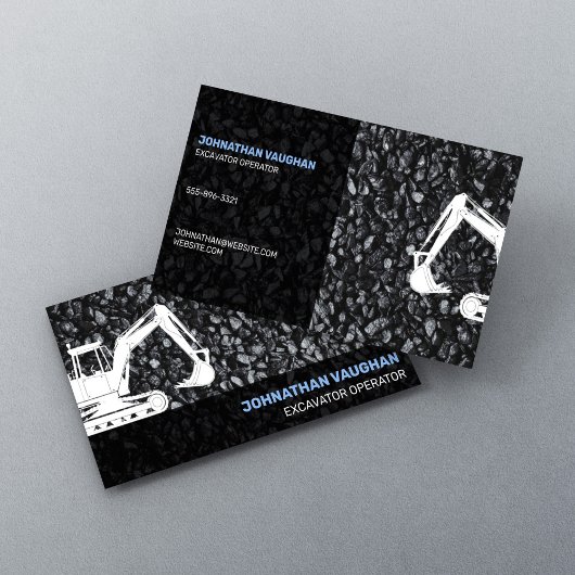 Exploitant van zware apparatuur graafconstructie visitekaartje