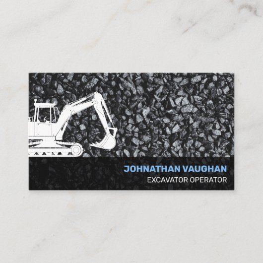 Exploitant van zware apparatuur graafconstructie visitekaartje (Voorkant)