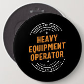 Exploitant van zware apparatuur ronde button 6,0 cm (Voorkant /achterkant)