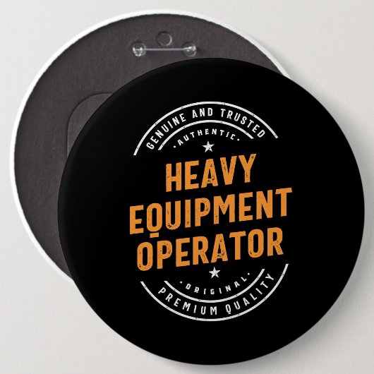 Exploitant van zware apparatuur ronde button 6,0 cm (Voorkant /achterkant)