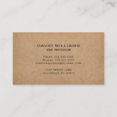 Exploitant van zware bouwapparatuur visitekaartje (Achterkant)