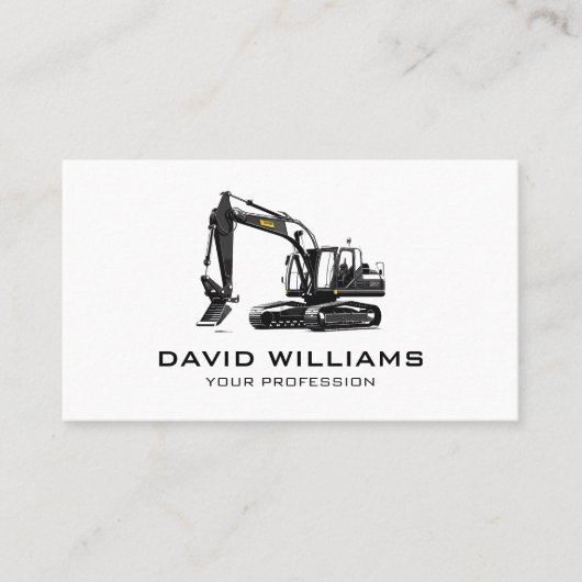 Exploitant van zware bouwapparatuur visitekaartje (Voorkant)