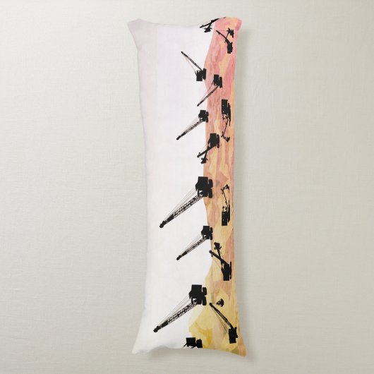 Exploitatie-ingenieurs met kraanbediener lichaamskussen (Voorkant Verticaal)