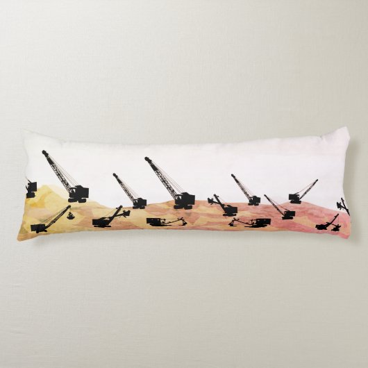 Exploitatie-ingenieurs met kraanbediener lichaamskussen (Voorkant)