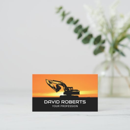 Exploitatie van graafapparatuur visitekaartje (Staand voorkant)