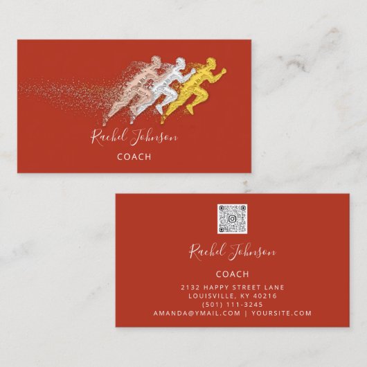 Exploitatie van sportcoach Atlete Logo Instructors Visitekaartje (Voorkant / Achterkant)