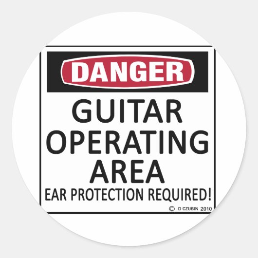 Exploitatiegebied Guitar Ronde Sticker (Voorkant)