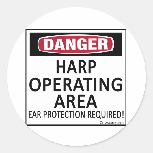 Exploitatiegebied Harp Ronde Sticker (Voorkant)