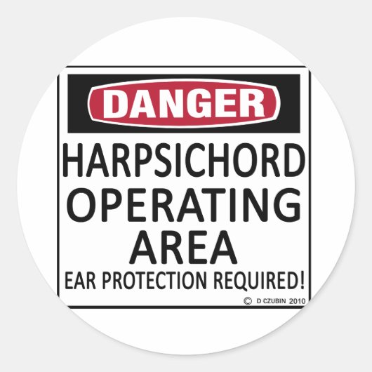 Exploitatiegebied Harpsichord Ronde Sticker (Voorkant)