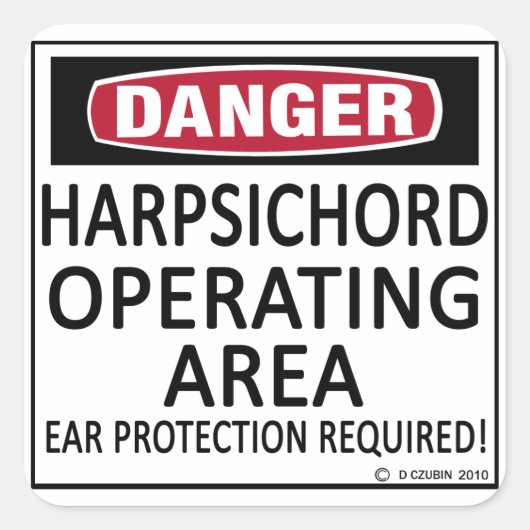 Exploitatiegebied Harpsichord Vierkante Sticker (Voorkant)