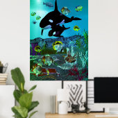 Exploratie 3D Aquarium ORCA Poster (Thuiskantoor)