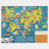 Exploratie en Ontdekking Visual-History Wereldkaar Fleece Deken (Voorkant (Horizontaal))