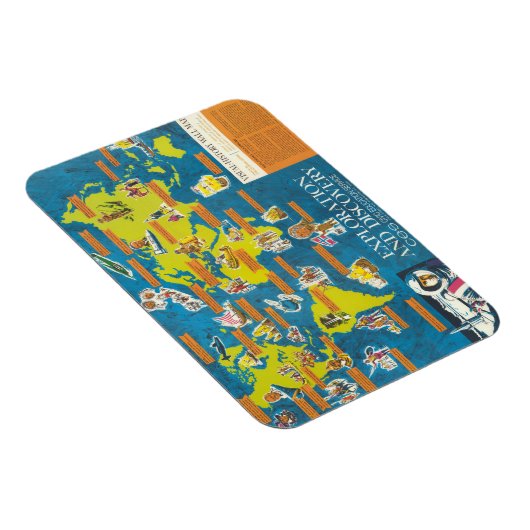 Exploratie en Ontdekking Visual-History Wereldkaar Magneet (Rechterzijde)