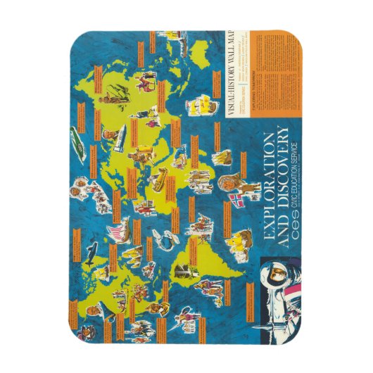 Exploratie en Ontdekking Visual-History Wereldkaar Magneet (Verticaal)
